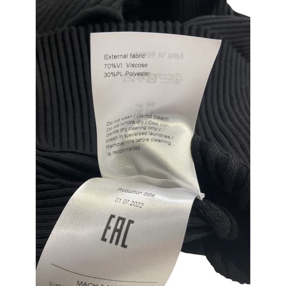 Mach & Mach 'Feather' Black Trim Cold Shoulder Rib Sweater Dress Size XS - Picture 5 of 5